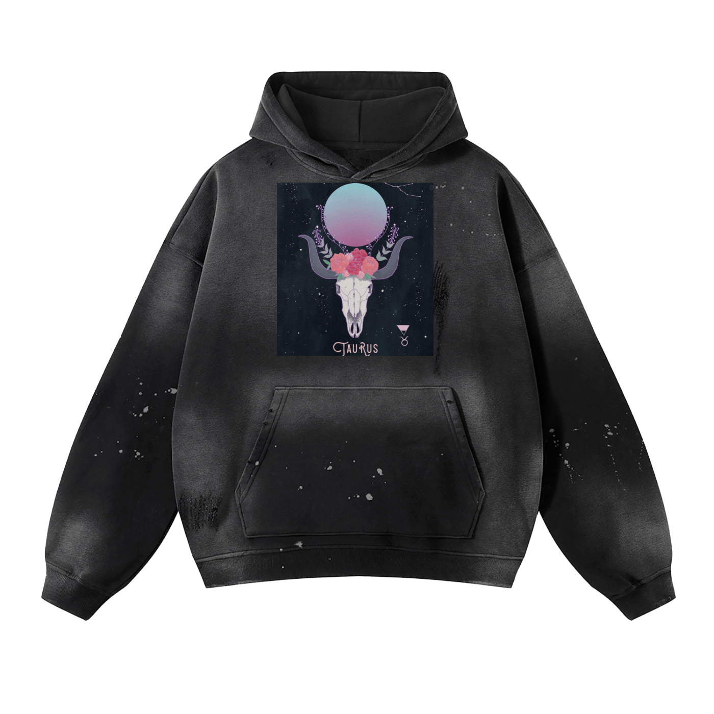 Vintage Wash Frayed Fleece Hoodie - 360 GSM